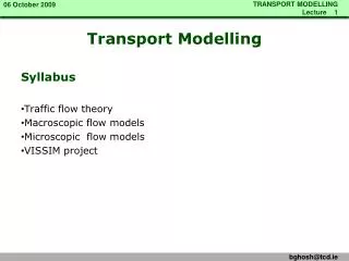 Transport Modelling