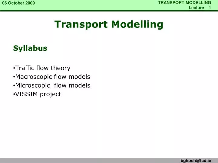 transport modelling