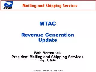 MTAC Revenue Generation Update