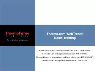 Thermo.com WebTrends Basic Training