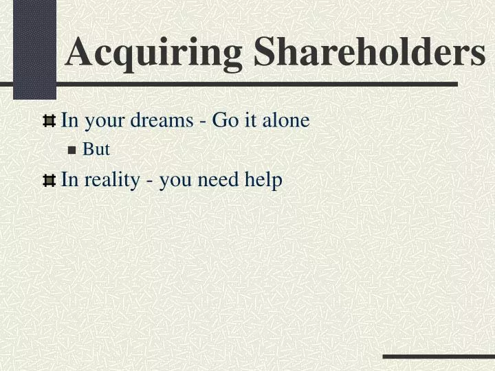 acquiring shareholders