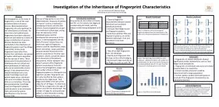 Investigation of the Inheritance of Fingerprint Characteristics By: Sara Henderson with Marietta Wright Waynesburg Unive