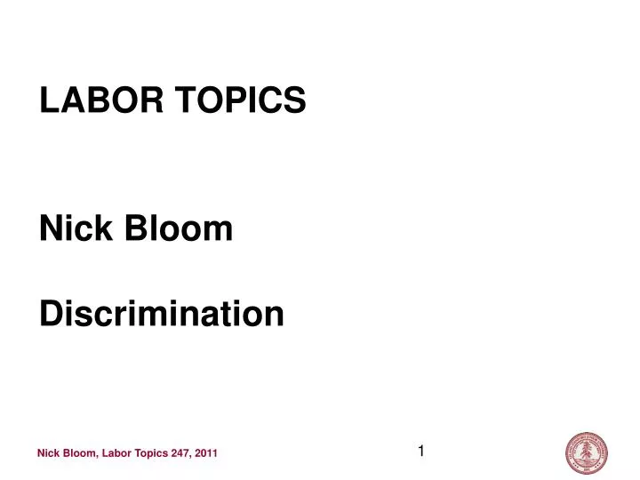 labor topics nick bloom discrimination