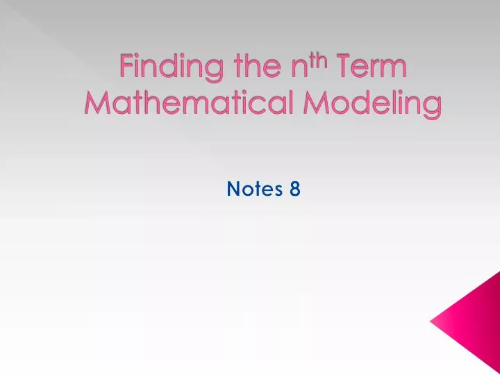 finding the n th term mathematical modeling