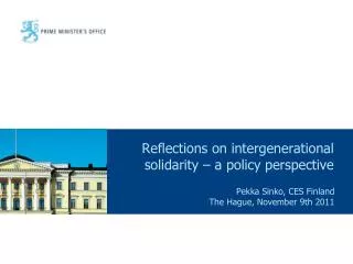 Reflections on intergenerational solidarity – a policy perspective