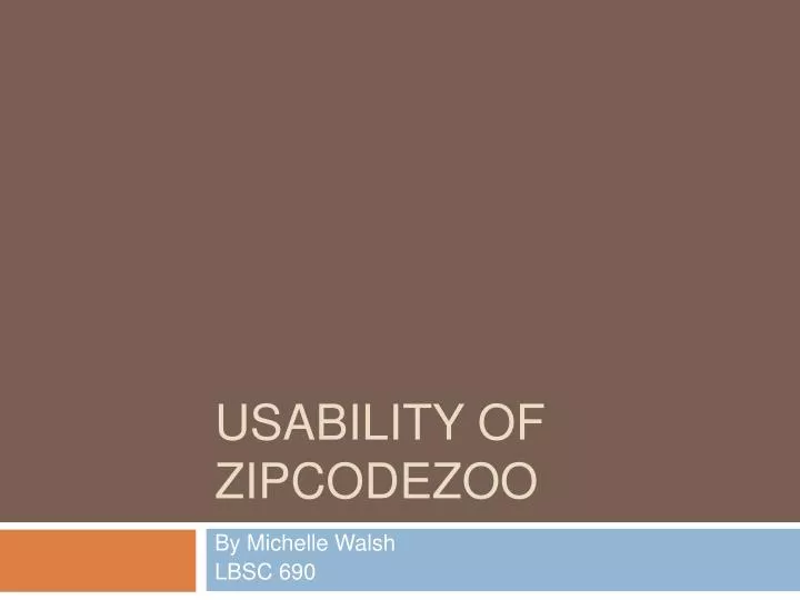 usability of zipcodezoo