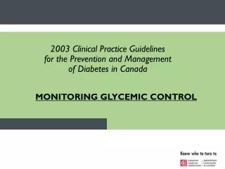 MONITORING GLYCEMIC CONTROL