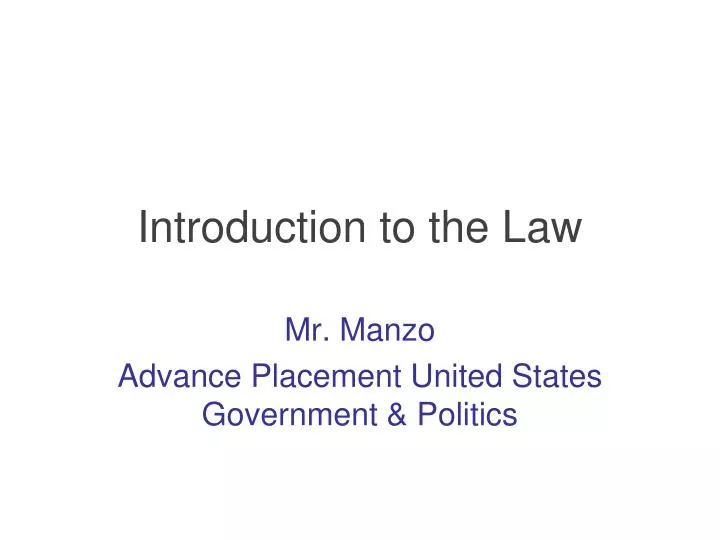 introduction to the law