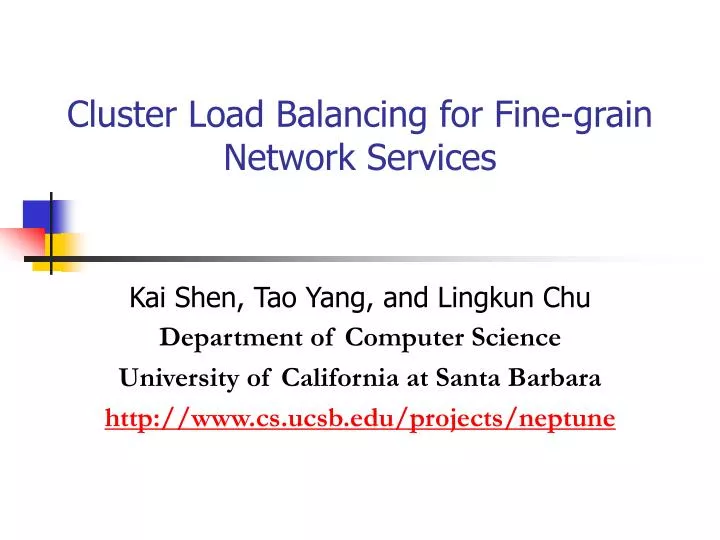 cluster load balancing for fine grain network services