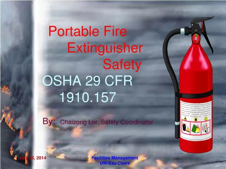 portable fire extinguisher safety osha 29 cfr 1910 157