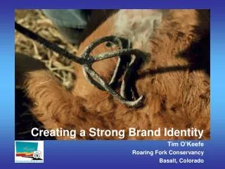 Creating a Strong Brand Identity Tim O’Keefe Roaring Fork Conservancy Basalt, Colorado