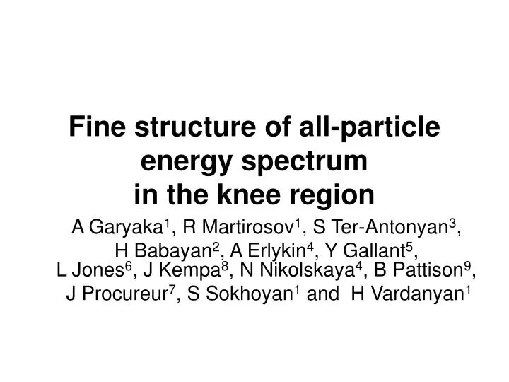 fine structure of all particle energy spectrum in the knee region