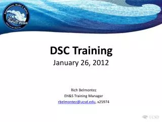 DSC Training January 26, 2012