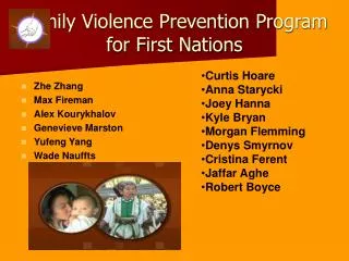 Family Violence Prevention Program for First Nations