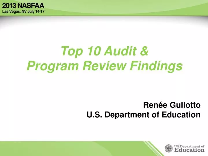 top 10 audit program review findings