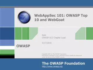 WebAppSec 101: OWASP Top 10 and WebGoat