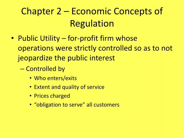 chapter 2 economic concepts of regulation