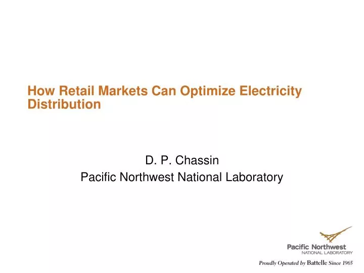 how retail markets can optimize electricity distribution
