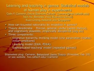 How can bounded rationality be modelled in games?