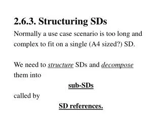 2.6.3. Structuring SDs