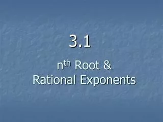 n th Root &amp; Rational Exponents