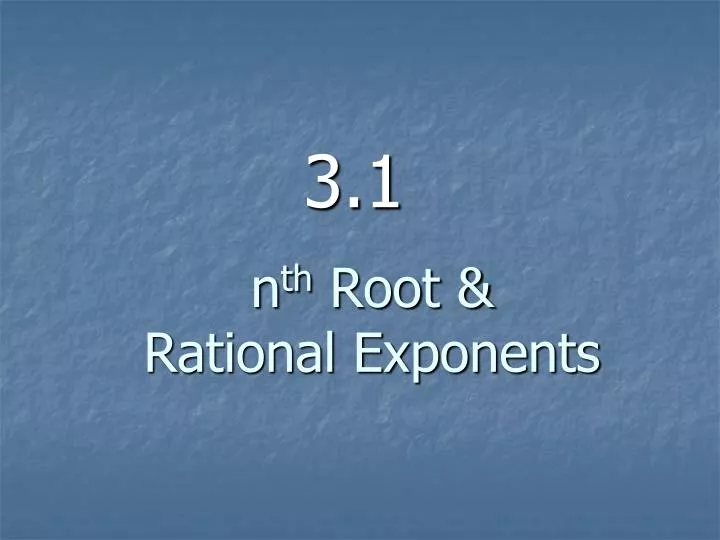 n th root rational exponents