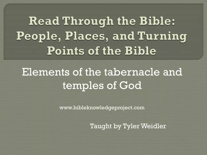 read through the bible people places and turning points of the bible