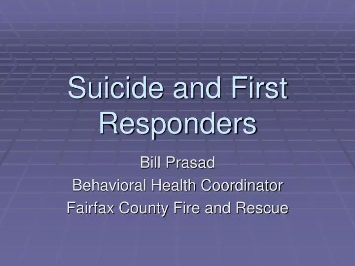 suicide and first responders