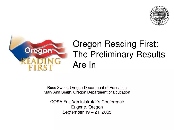 oregon reading first the preliminary results are in