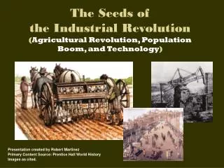 The Seeds of the Industrial Revolution ( Agricultural Revolution, Population Boom, and Technology )