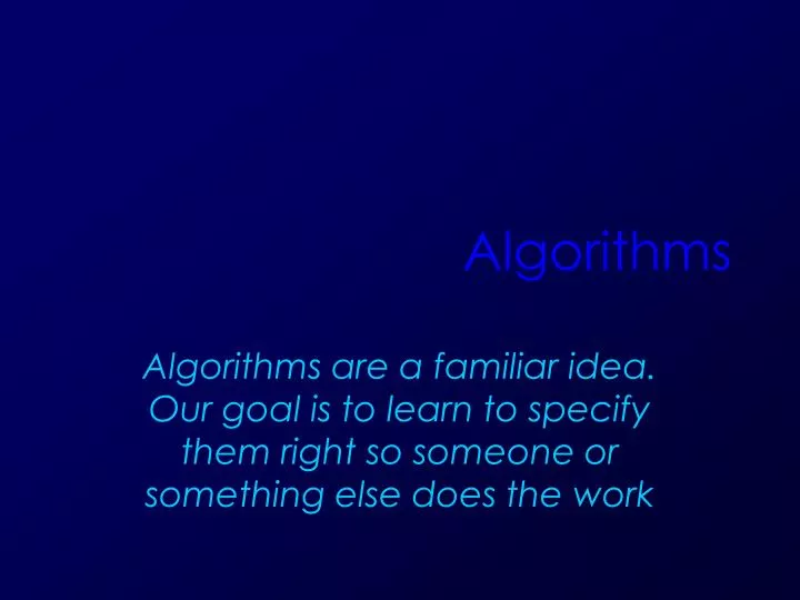 algorithms