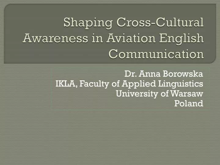 shaping cross cultural awareness in aviation english communication