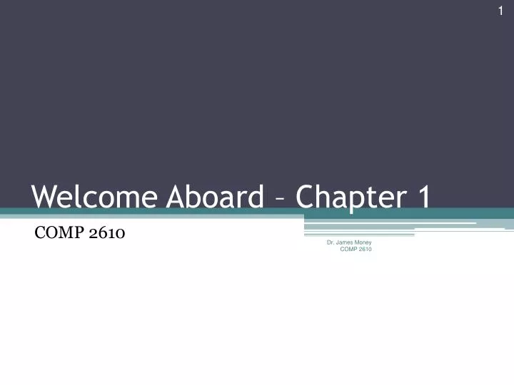 welcome aboard chapter 1