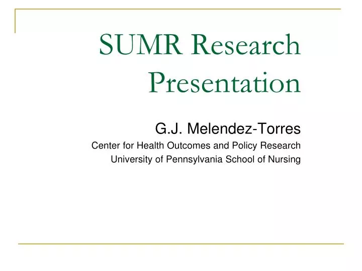sumr research presentation