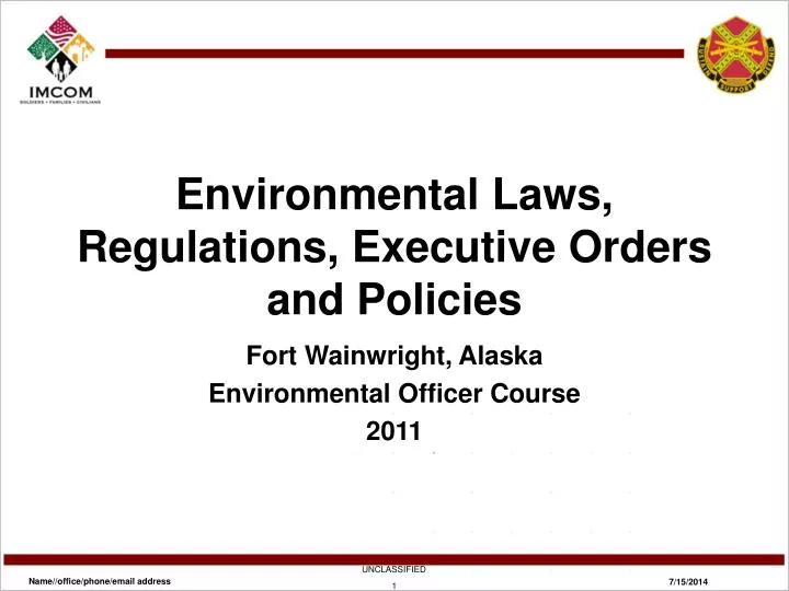 environmental laws regulations executive orders and policies