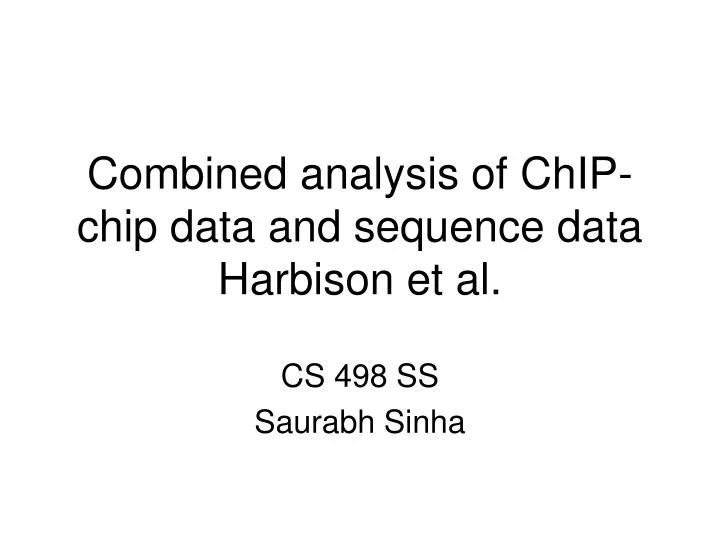 combined analysis of chip chip data and sequence data harbison et al