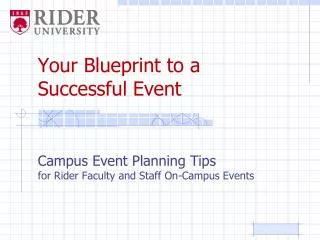 Your Blueprint to a Successful Event