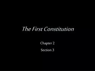 The First Constitution