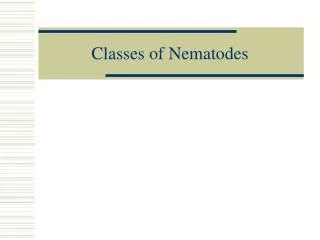Classes of Nematodes