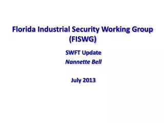 Florida Industrial Security Working Group (FISWG)