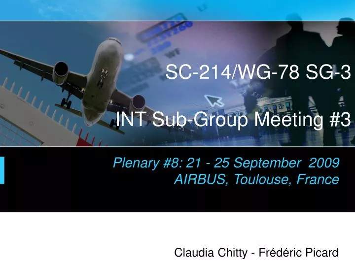 sc 214 wg 78 sg 3 int sub group meeting 3