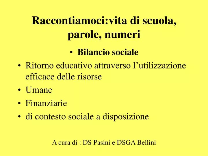 raccontiamoci vita di scuola parole numeri