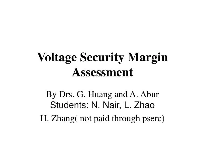 voltage security margin assessment