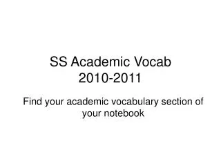 SS Academic Vocab 2010-2011