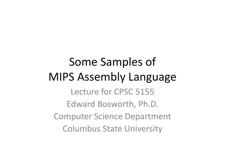 some samples of mips assembly language