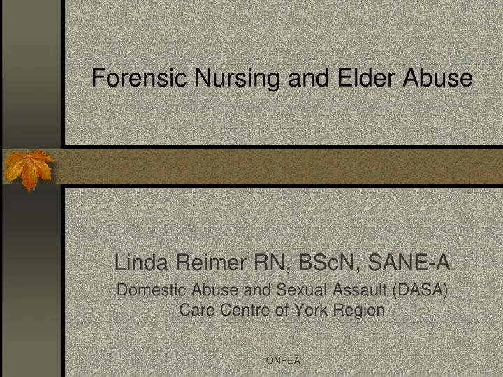 forensic nursing and elder abuse