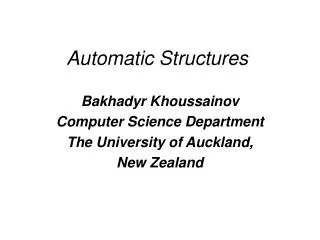 Automatic Structures