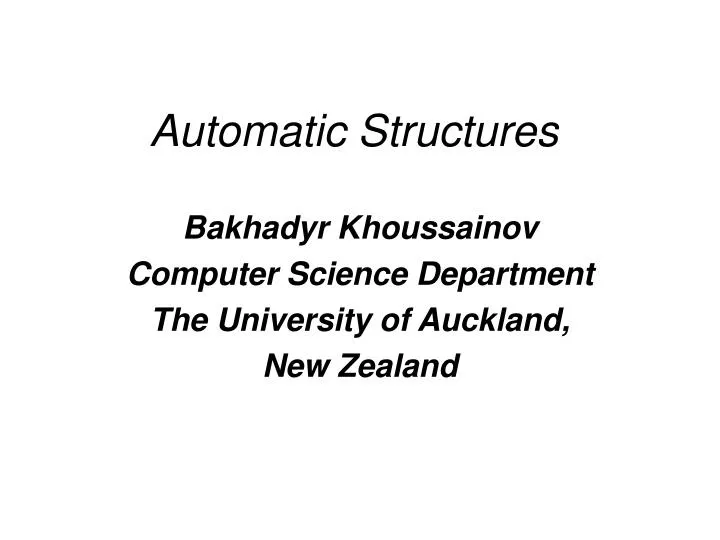 automatic structures
