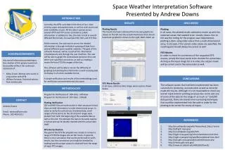 space weather interpretation software presented by andrew downs