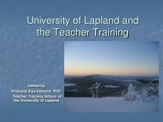 University of Lapland and the Teacher Training